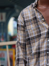 Beige & Brown Checkered Flannel Shirt