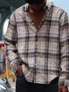 Beige & Brown Checkered Flannel Shirt