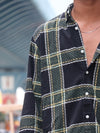 Black & Olive Green Checkered Shirt