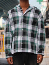 Green & Black Checkered Hooded Shirt