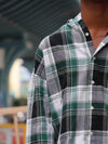 Green & Black Checkered Hooded Shirt