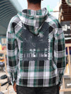 Green & Black Checkered Hooded Shirt