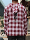 Maroon & White Checkered Hooded Shirt