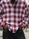 Maroon & White Checkered Hooded Shirt