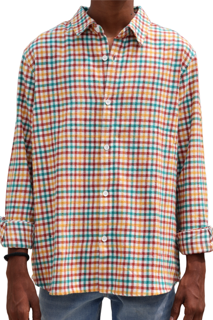 Oversized Multicolor Checked Shirt – Rabble Rousers Back Print